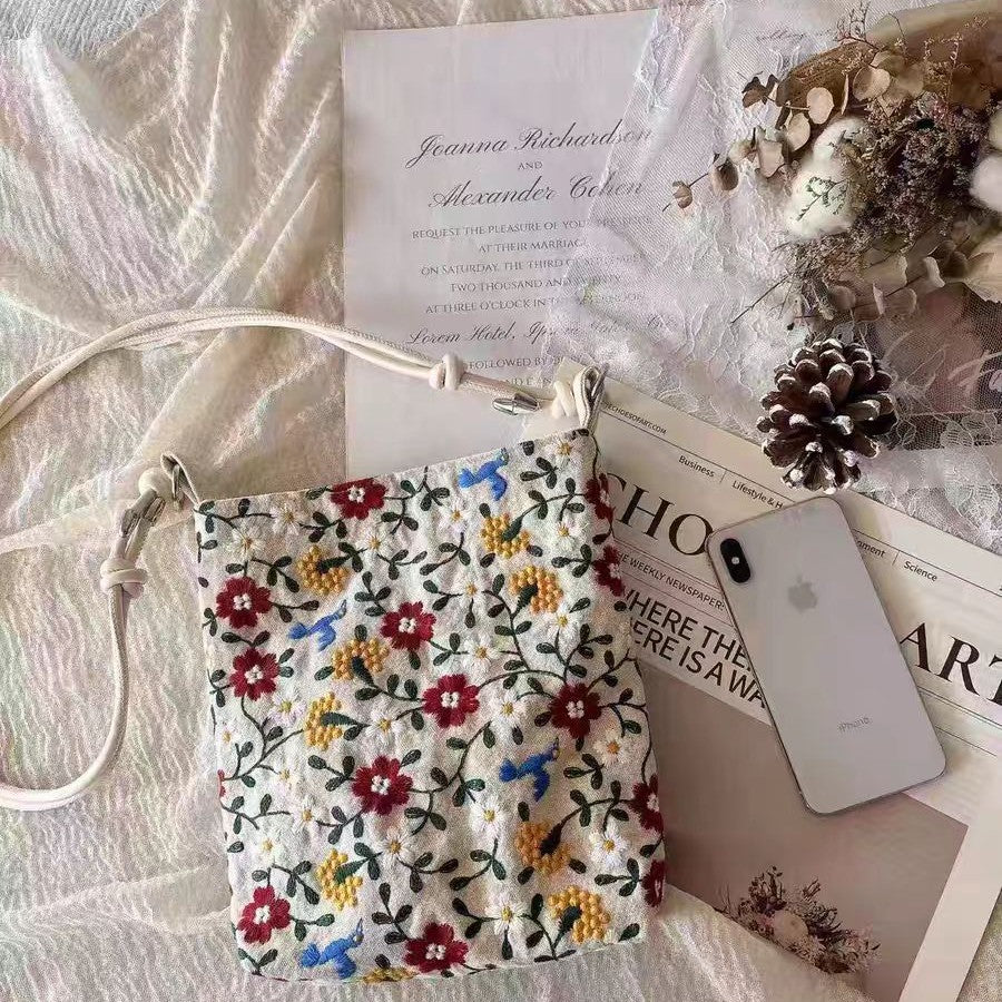 Wildflower Embroidered Crossbody Bag