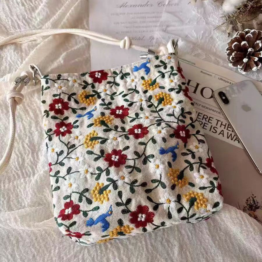Wildflower Embroidered Crossbody Bag