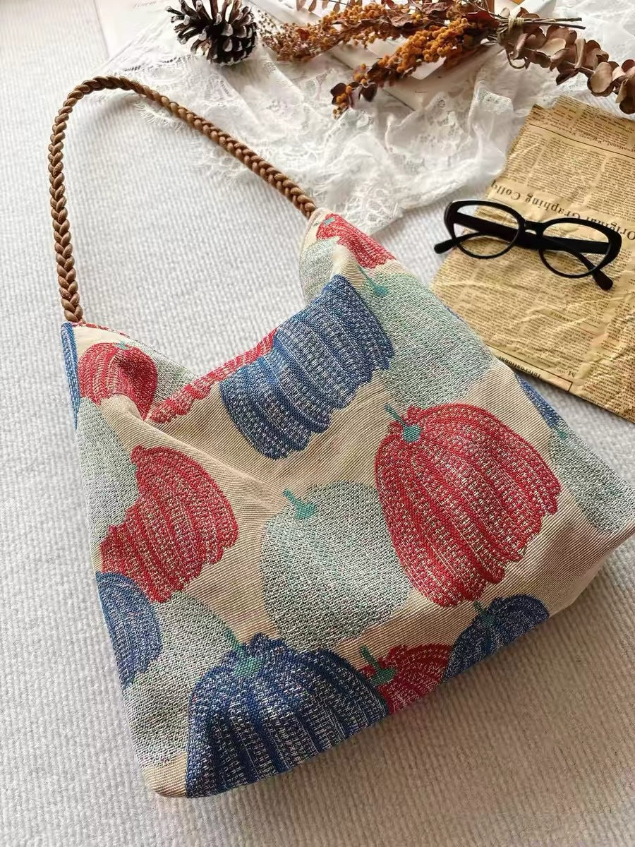 Harvest Pumpkin Canvas Shoulder Bag