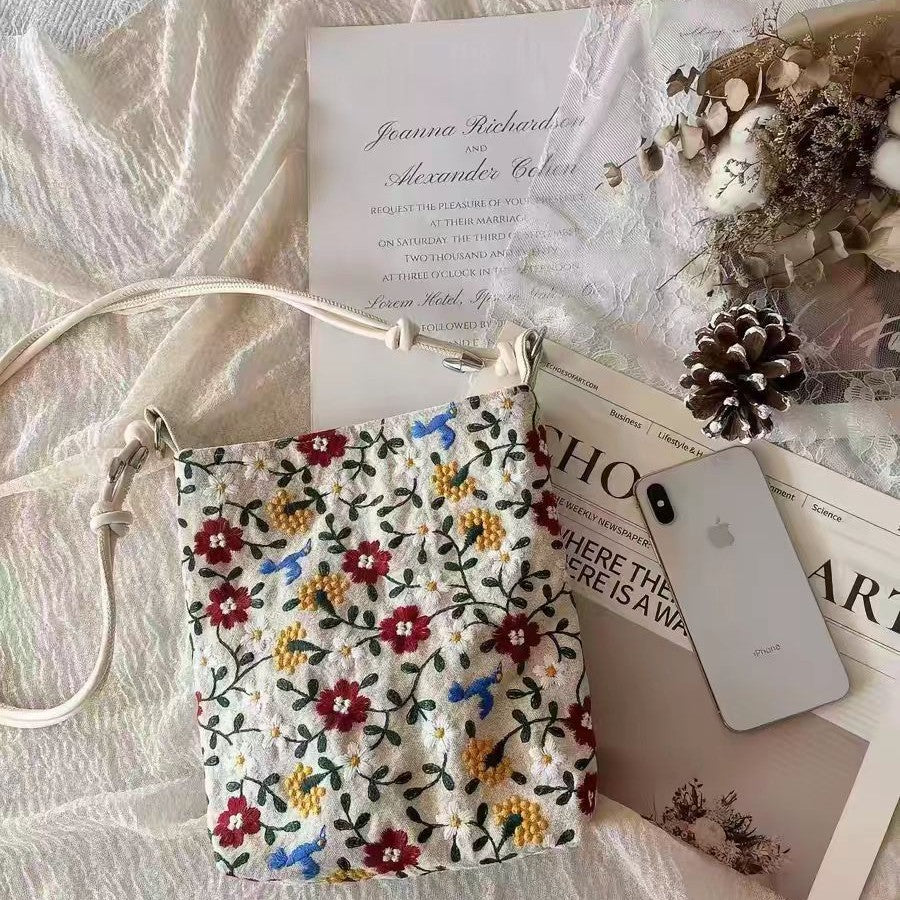 Wildflower Embroidered Crossbody Bag