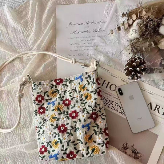 Wildflower Embroidered Crossbody Bag