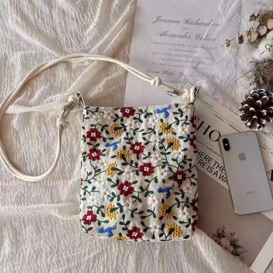 Wildflower Embroidered Crossbody Bag