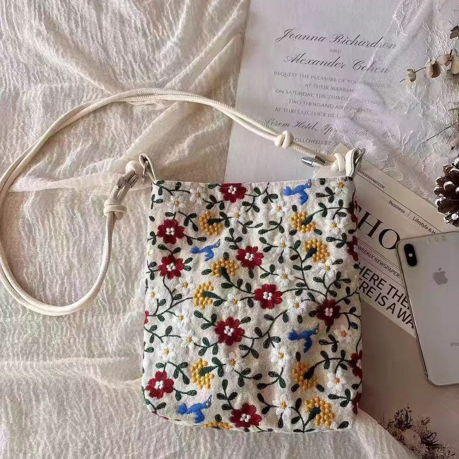 Wildflower Embroidered Crossbody Bag