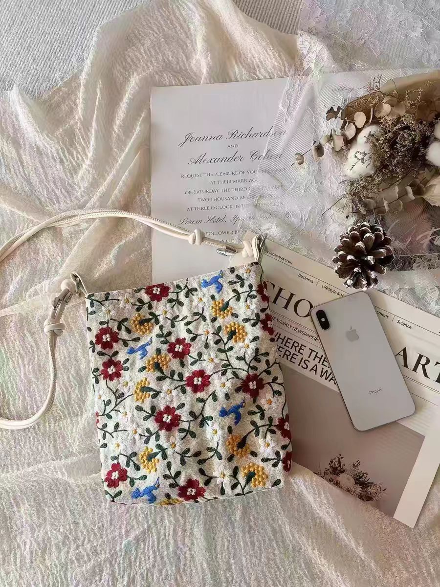 Wildflower Embroidered Crossbody Bag