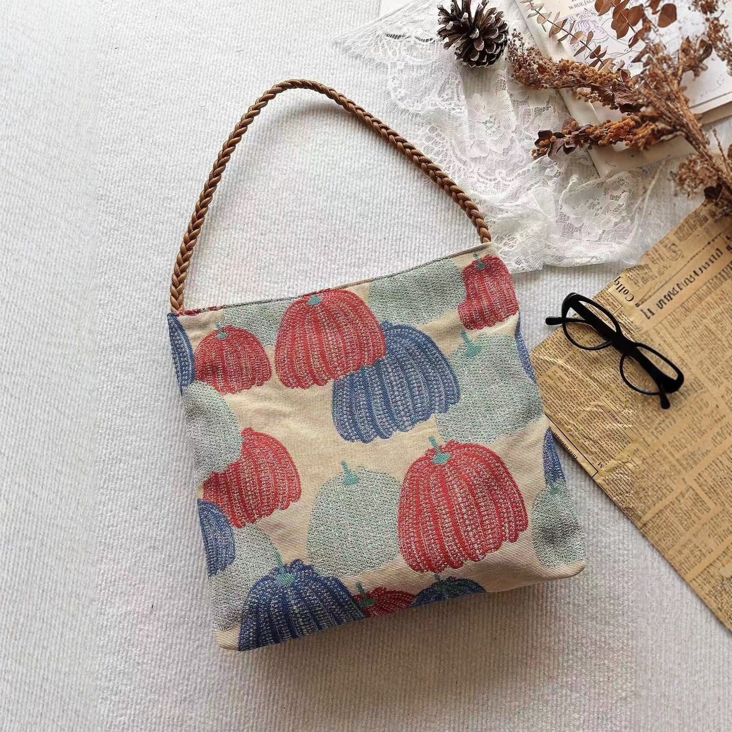 Harvest Pumpkin Canvas Shoulder Bag