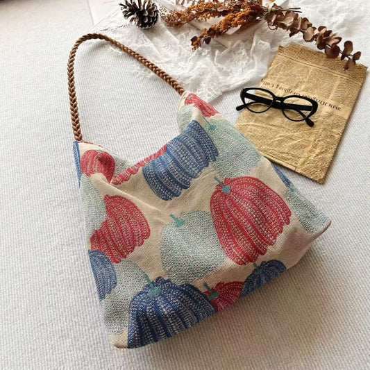 Harvest Pumpkin Canvas Shoulder Bag