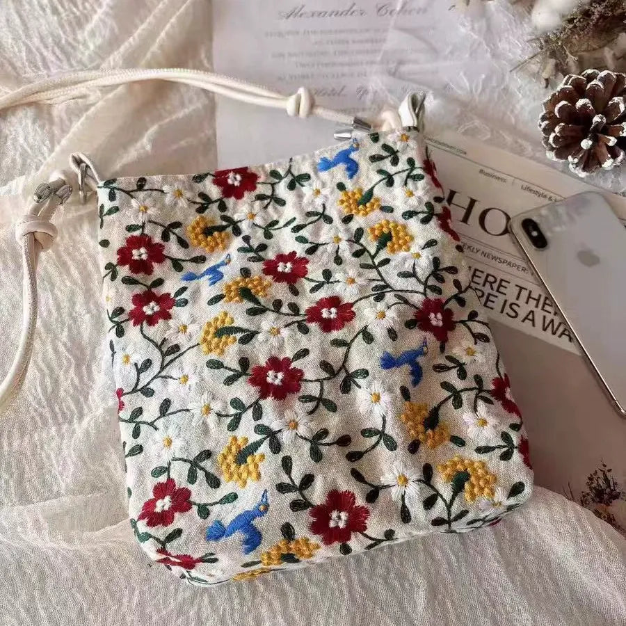 Wildflower Embroidered Crossbody Bag